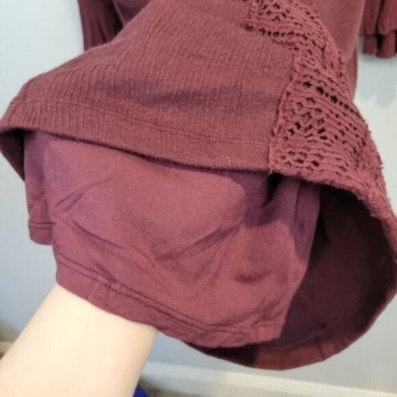 Free People City Girl Bodycon Crochet Lace Mini Dress Plumberry Burgundy Purple - Picture 10 of 12